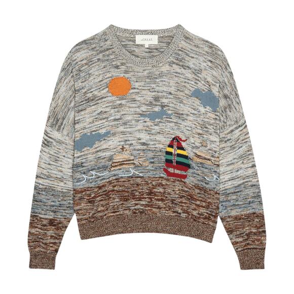 THE GREAT. Sweaters - THE GREAT. The Boating Pullover. Sea Breeze Multi 0|XS